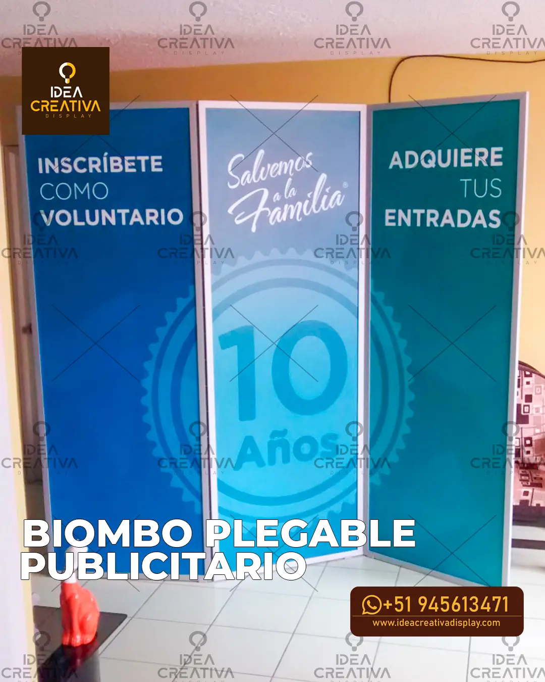 Biombo Plegable Publicitario - Envío a Perú