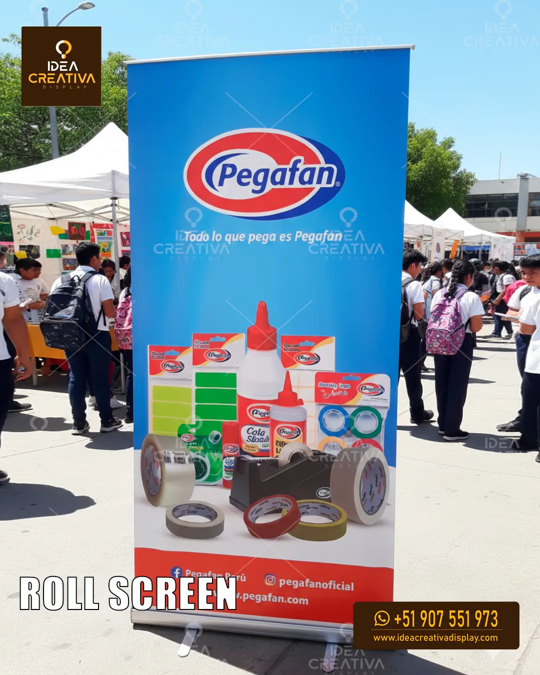 Roll Screen Premium Impacto Visual y Portabilidad