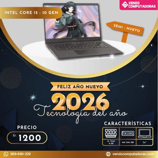  Laptop Core i5-10 Gen ideal para trabajo y estudio