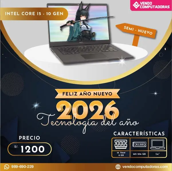  Laptop Core i5-10 Gen ideal para trabajo y estudio
