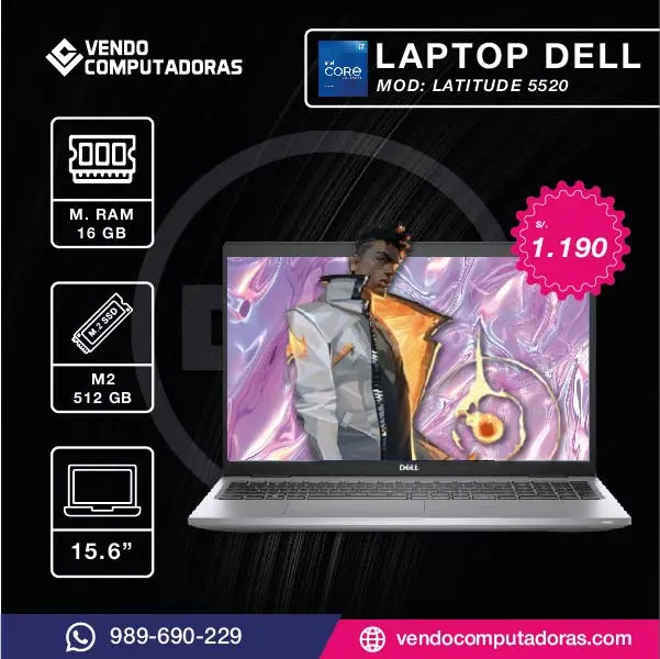 Laptop DELL Core i7 11va. Generacion