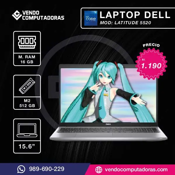 Laptop DELL Core i7 11va. Generacion