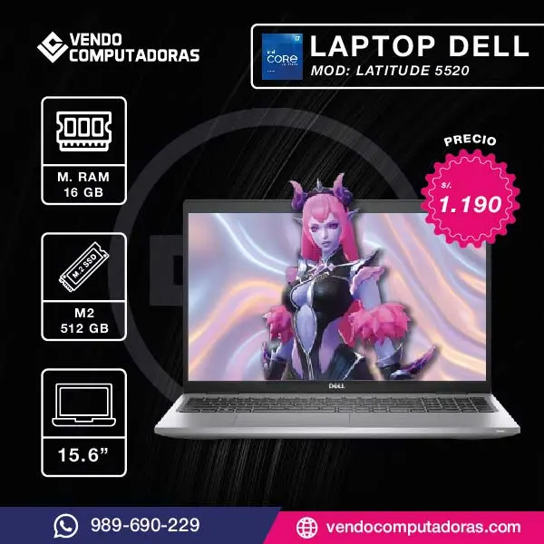 Laptop DELL Core i7 11va. Generacion