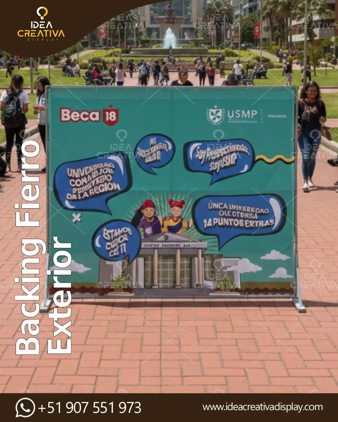 Backing de Fierro Exterior - Estructura Antiviento Pesada