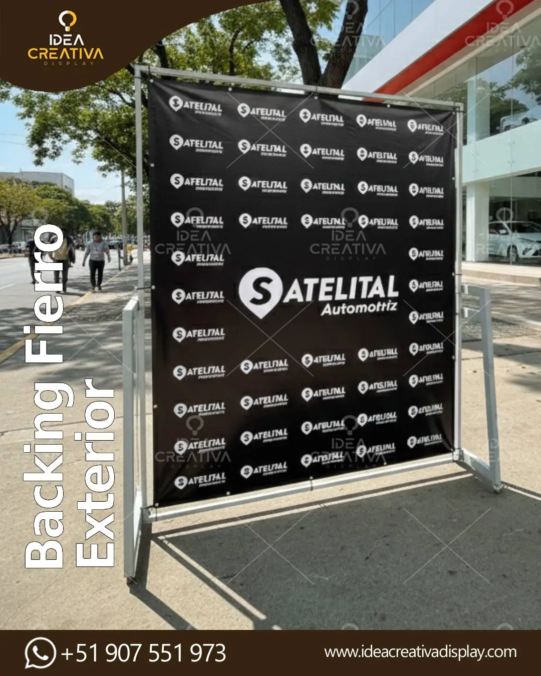 Backing de Fierro Exterior - Estructura Antiviento Pesada