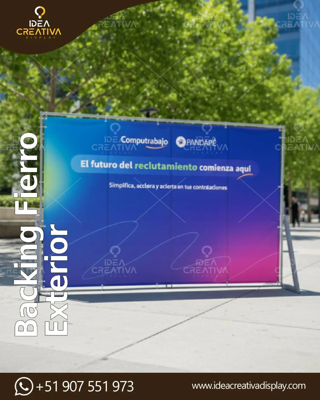 Backing de Fierro Exterior - Estructura Antiviento Pesada