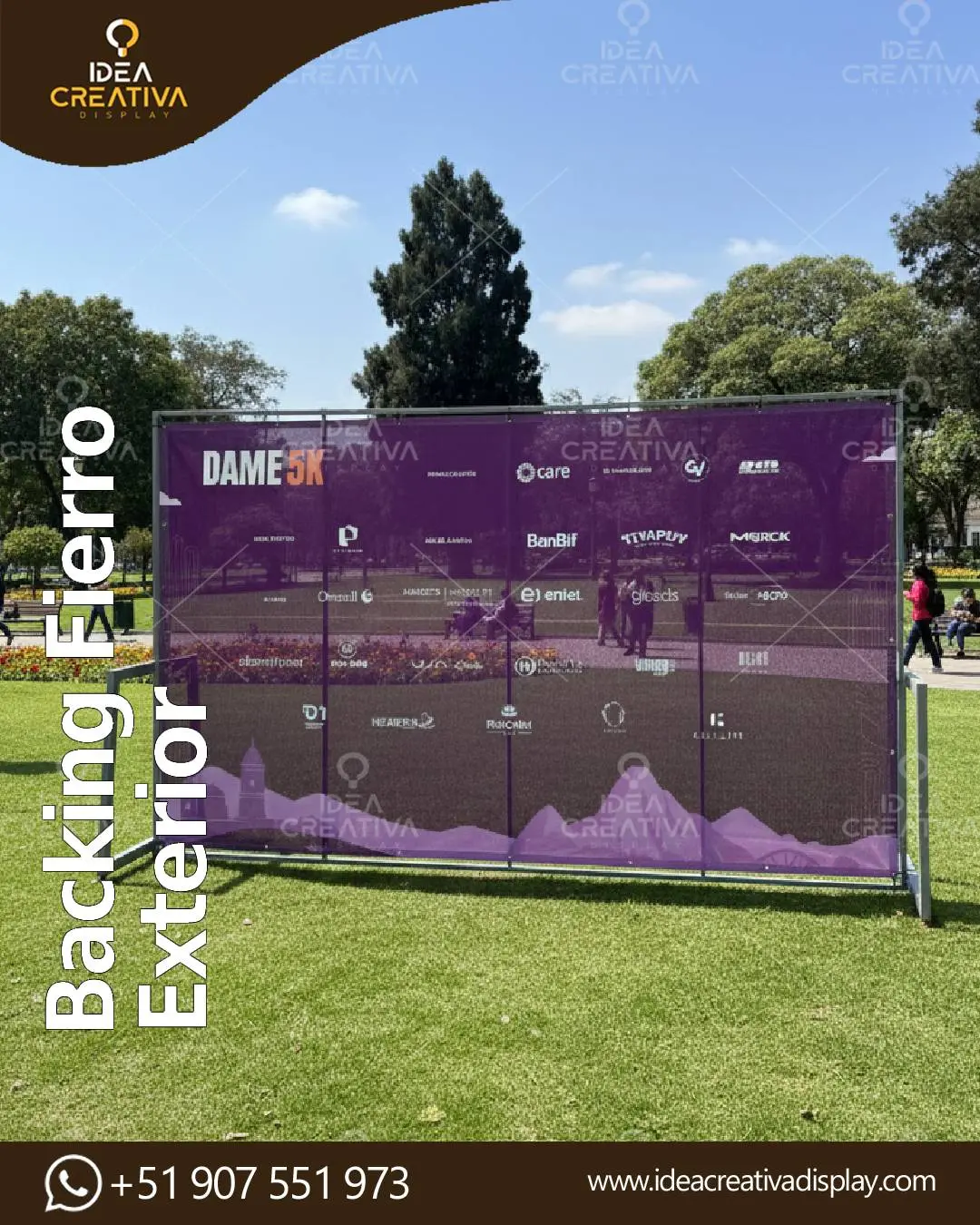 Backing de Fierro Exterior - Estructura Antiviento Pesada