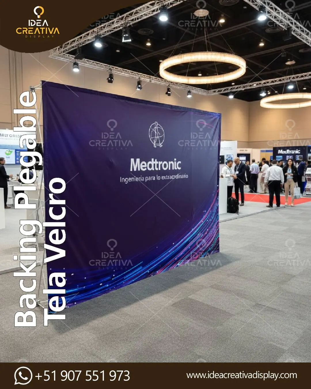 Backing Plegable de Tela Velcro - Armado Express en 30 Seg