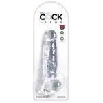 B-CONSOLADOR KING COCK CLEAR 5 CON TESTICULO
