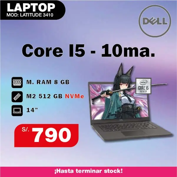 Laptop DELL Core i5 10m. Generacion