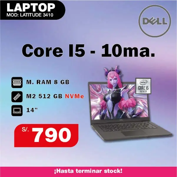 Laptop DELL Core i5 10m. Generacion