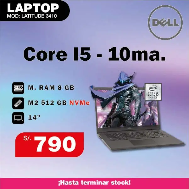 Laptop DELL Core i5 10m. Generacion