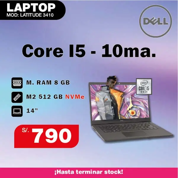 Laptop DELL Core i5 10m. Generacion