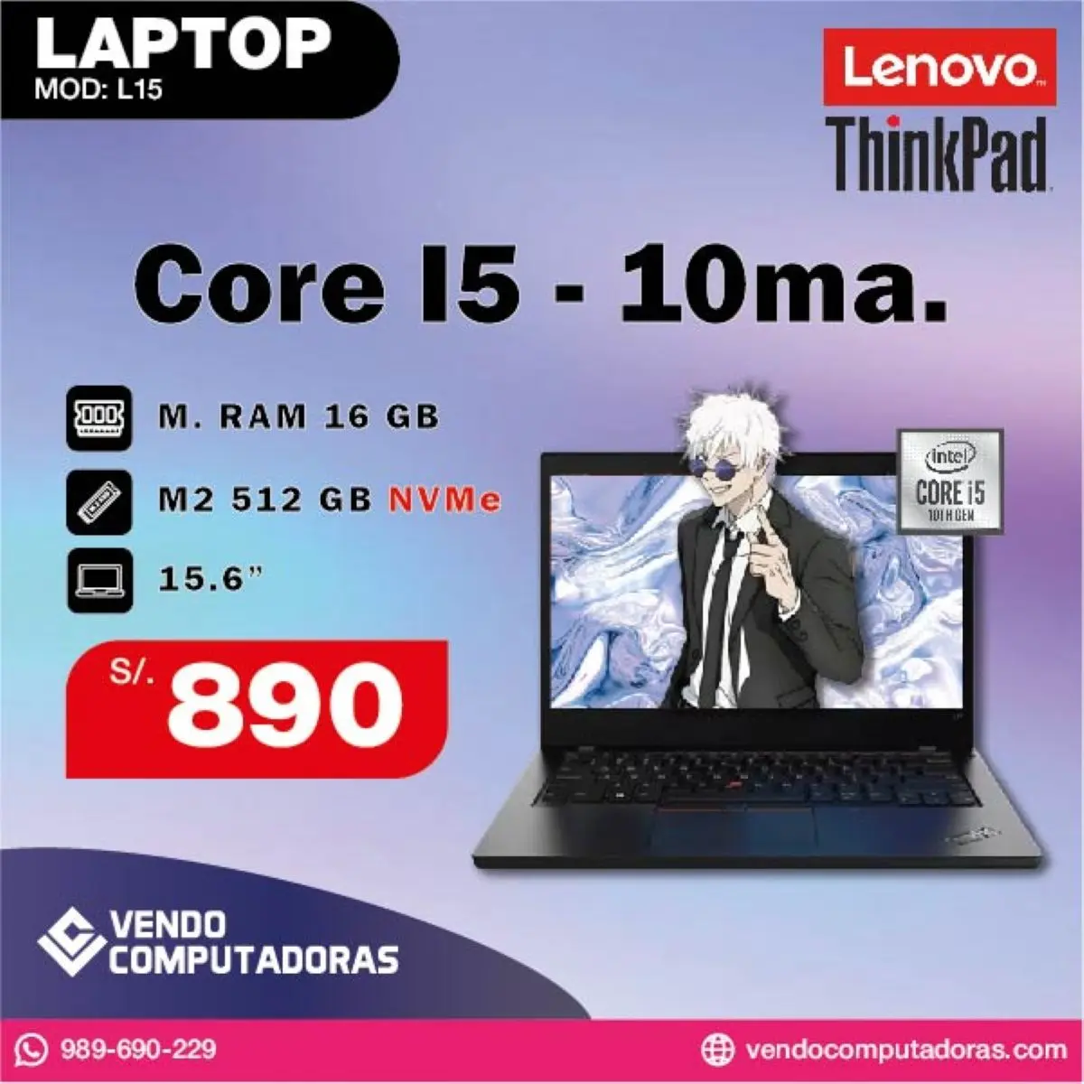  Laptop Core i5 10ma. Generacion