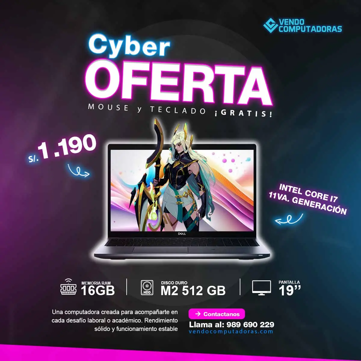 Laptop Intelcore i7 11va. Generacion