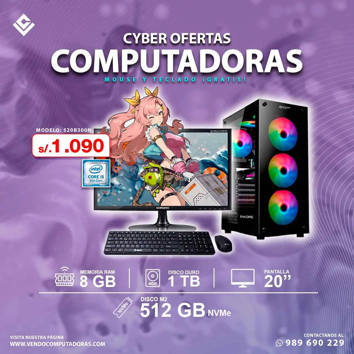 Computadora Intel Core i5 9na. Generacion