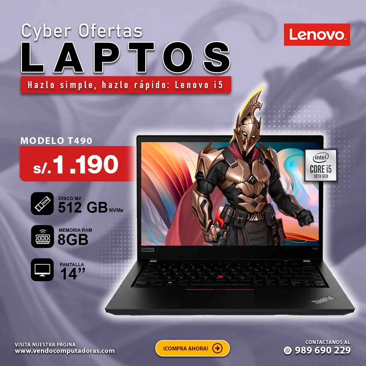 Laptop Intel Core i5 10ma. Generacion