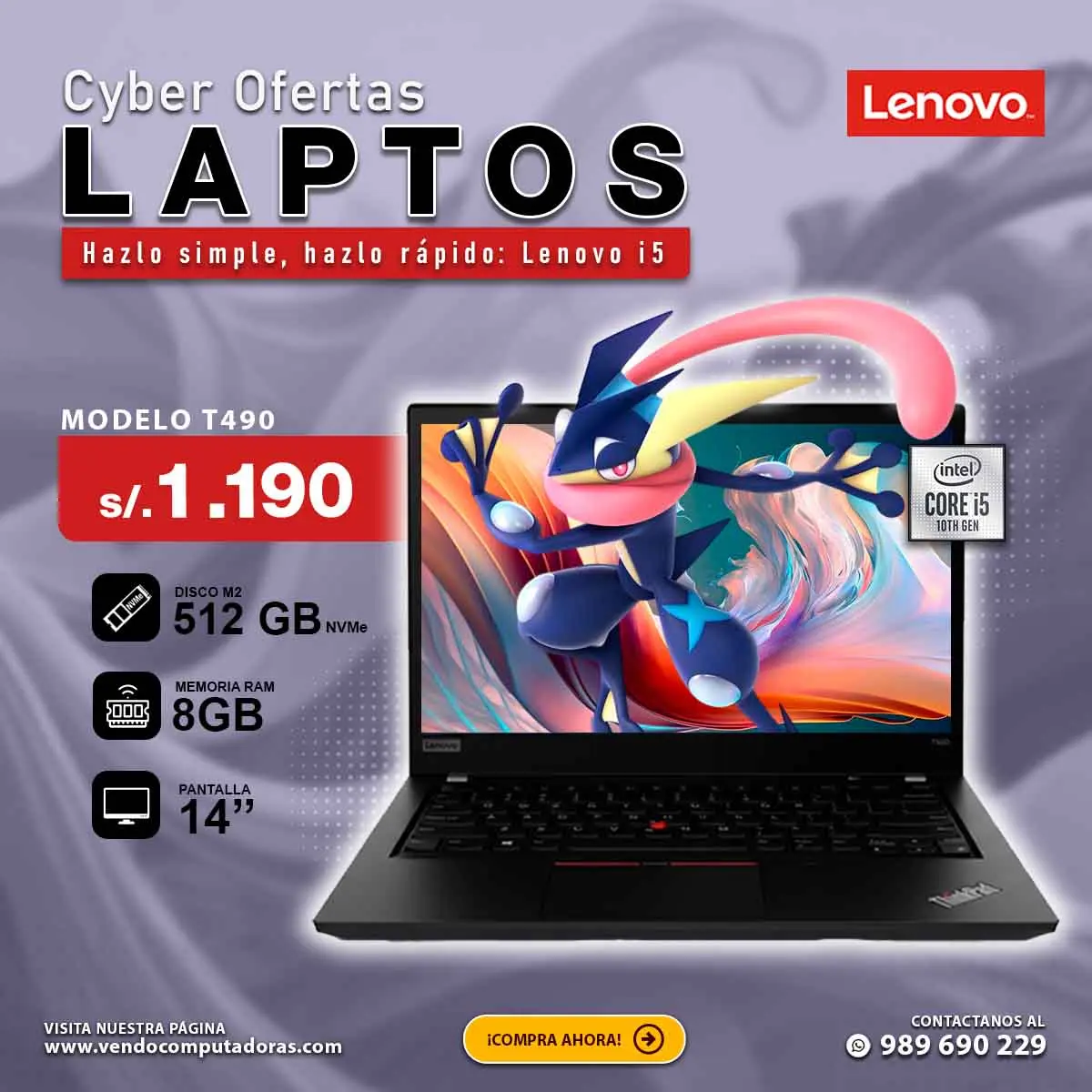 Laptop Intel Core i5 10ma. Generacion