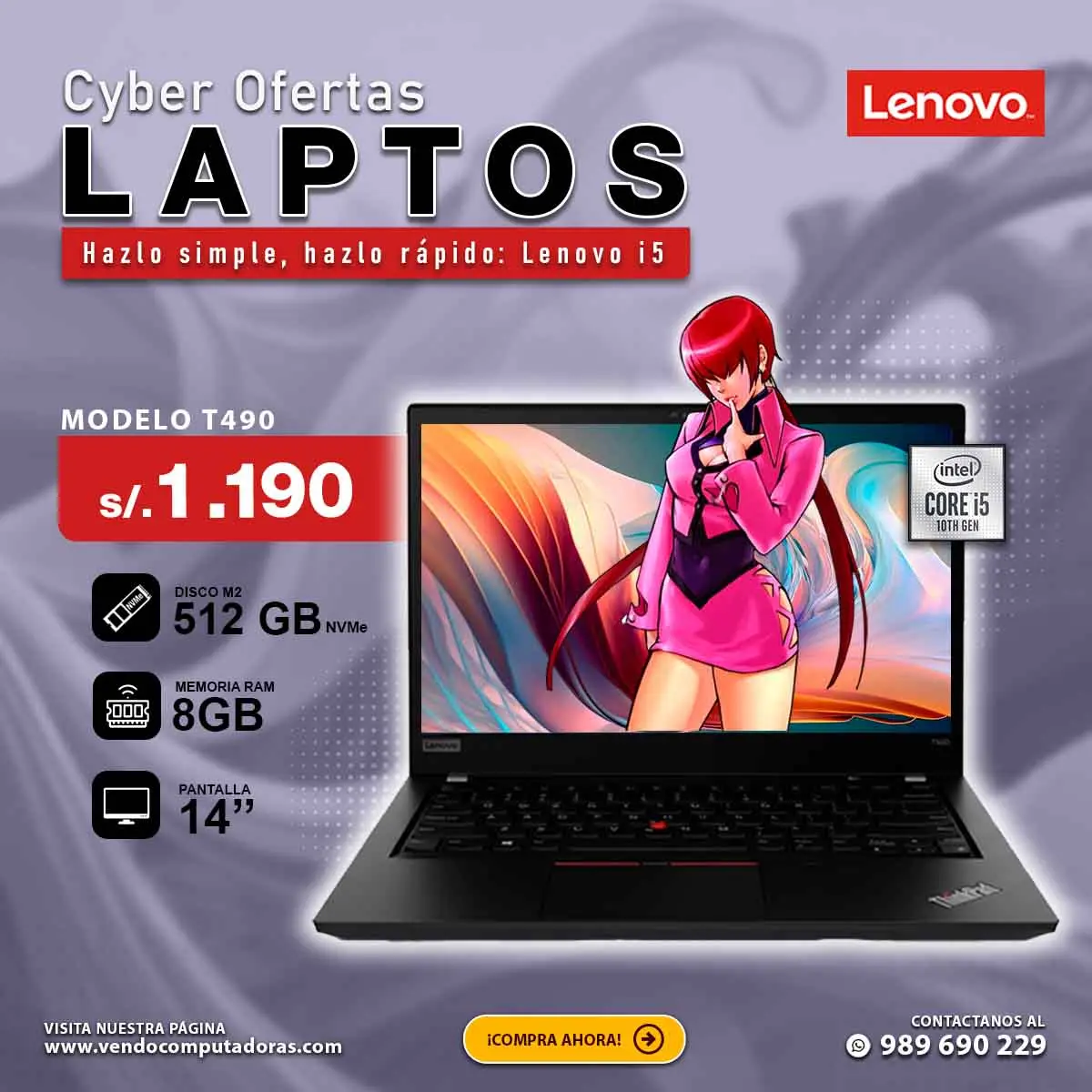 Laptop Intel Core i5 10ma. Generacion