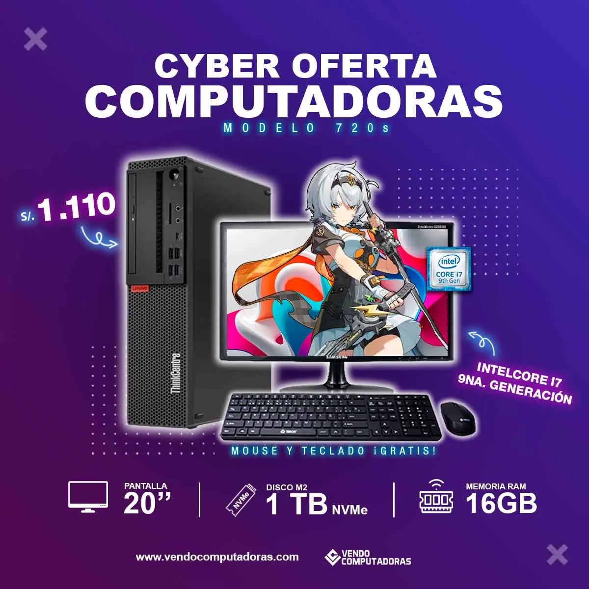 Computadora Intel Core i7 9na. Generacion