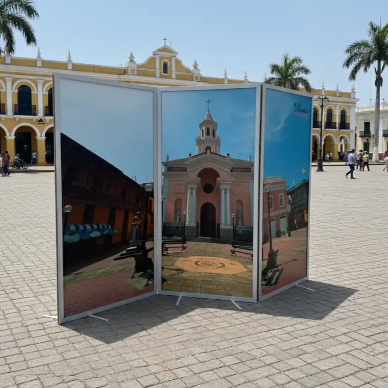 Biombo Plegable Publicitario - Separador de Ambientes con Im