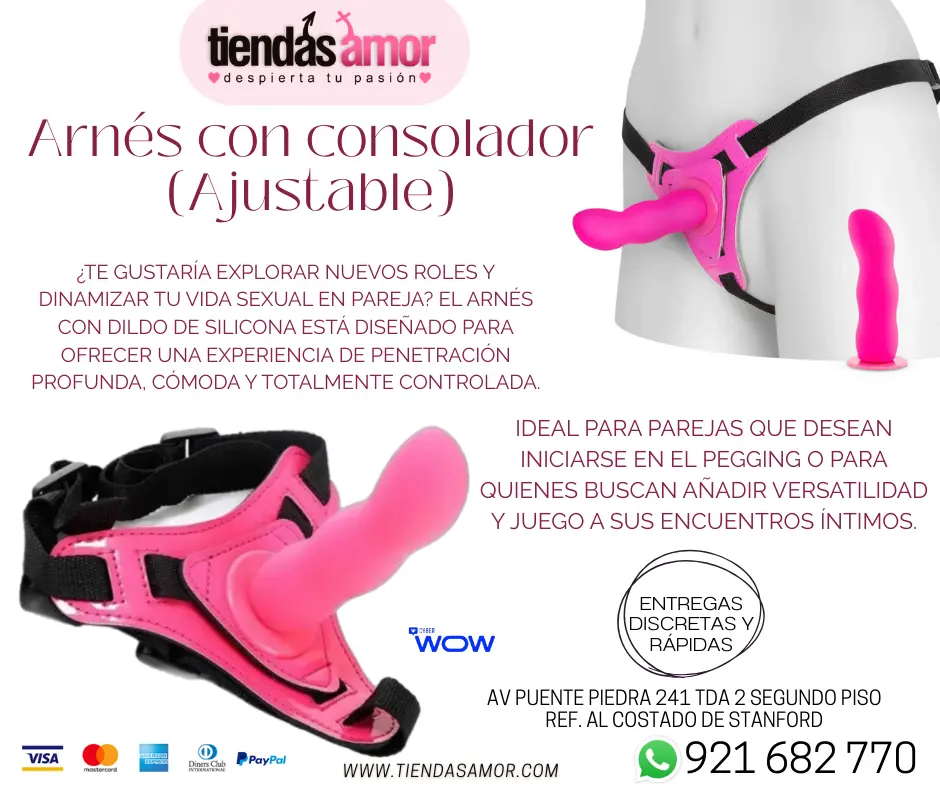  Arnés con Dildo Silicona juguetes lubricantes retardantes 