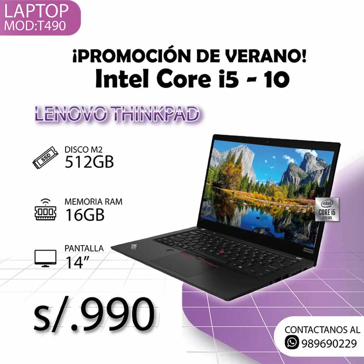 Laptop Core i5 10ma