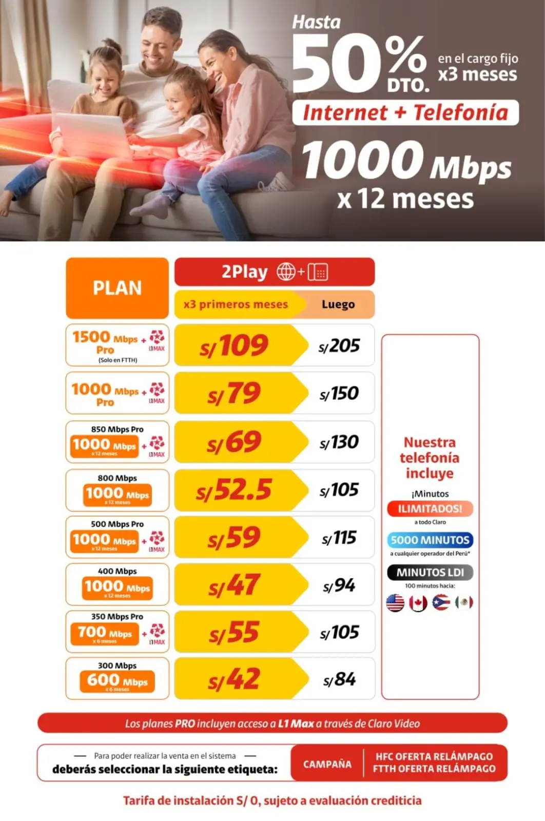 Venta de portabilidad y Hogar Claro al mejor precio