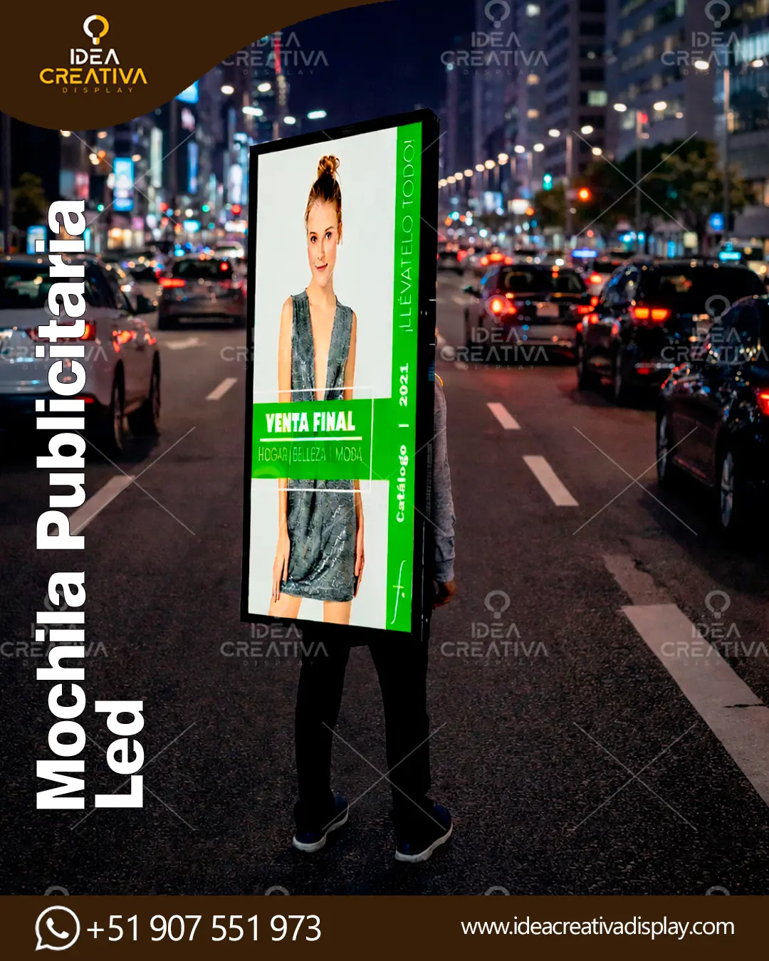 MOCHILA PUBLICITARIA LED PARA EVENTOS EN LIMA