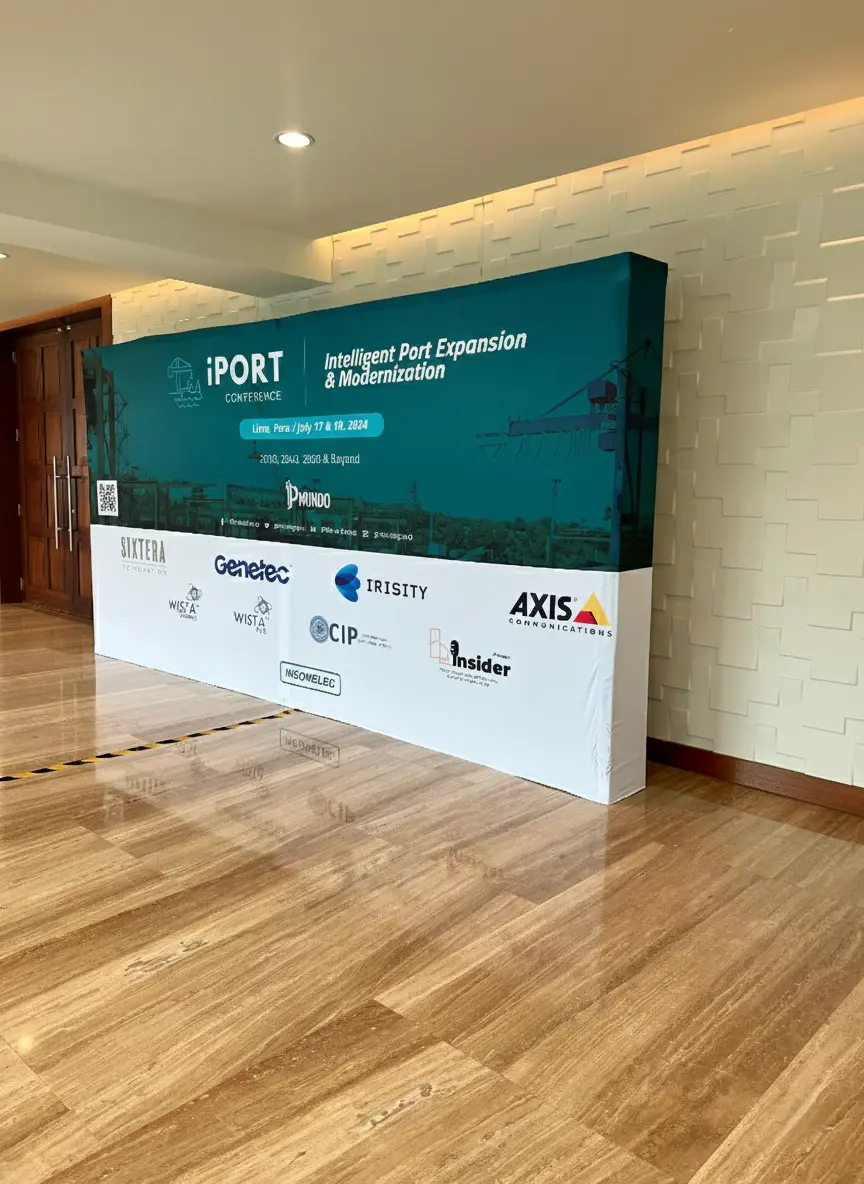 Backing publicitario doble cara para eventos y promociones