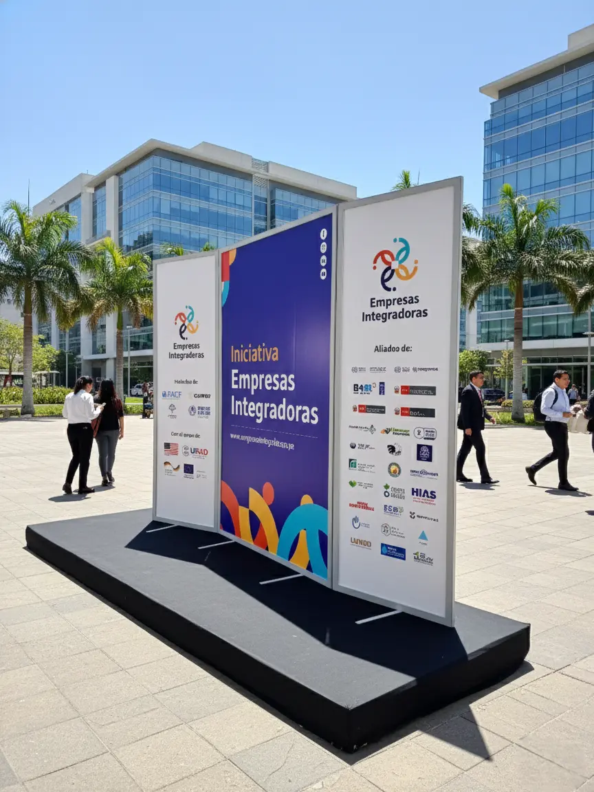 Biombo plegable publicitario para eventos y promociones