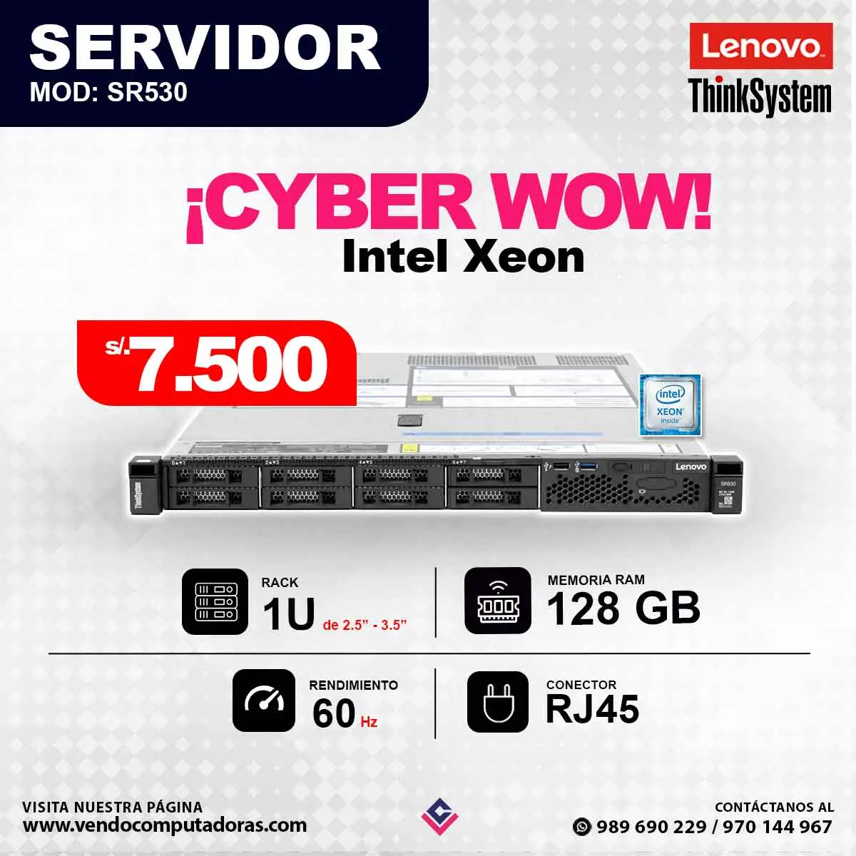 Servidor LENOVO THINKSYSTEM SR530