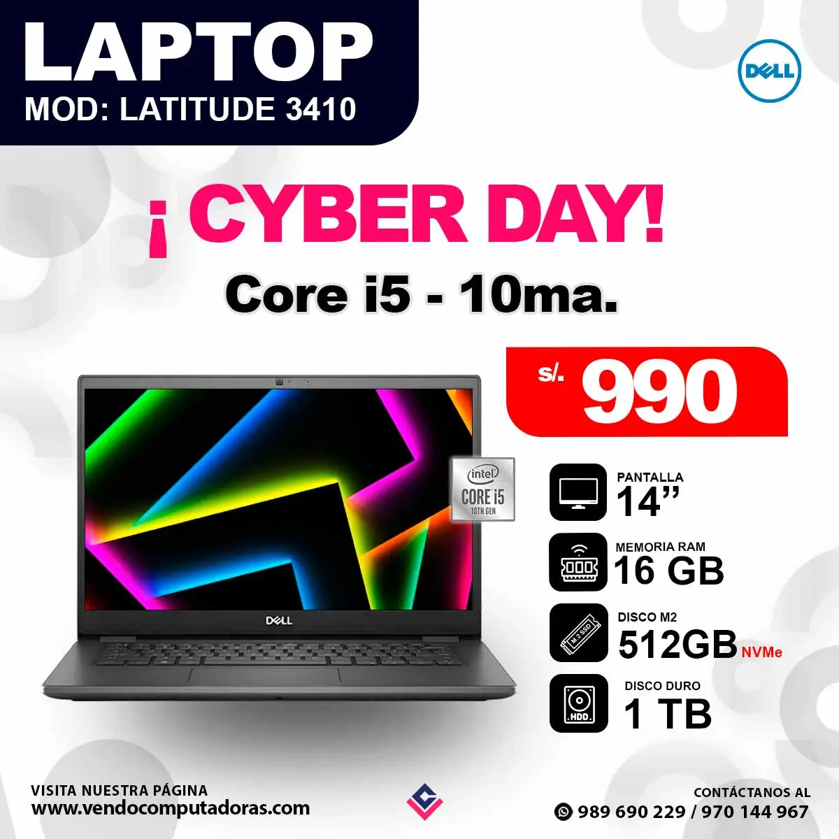 Laptop DELL latitude 3410