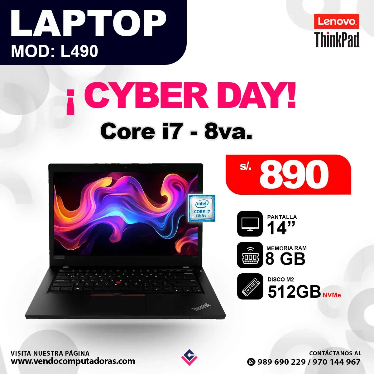Laptop LENOVO THINKPAD L490