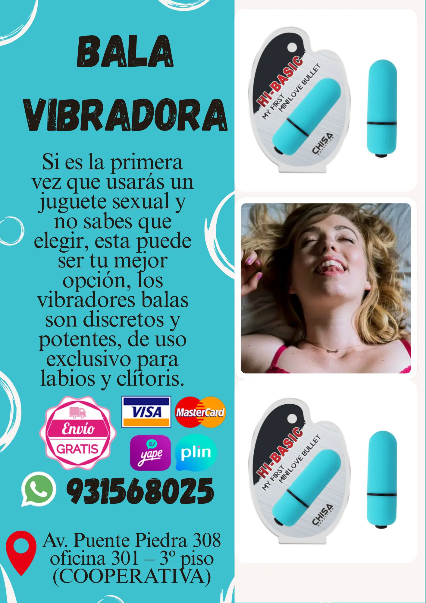 BALA VIBRADORA ESTIMULADOR DE CLICTORIS SEXSHOP LIMA