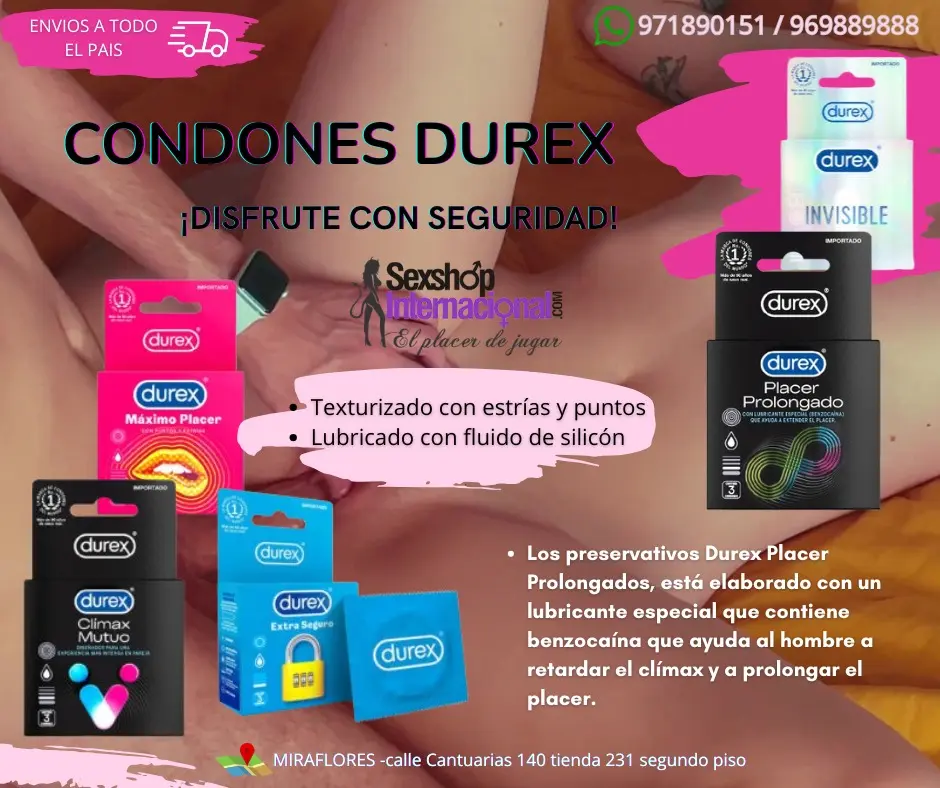  Preservativos y lubricantes SEXSHOP INTERNACIONAL