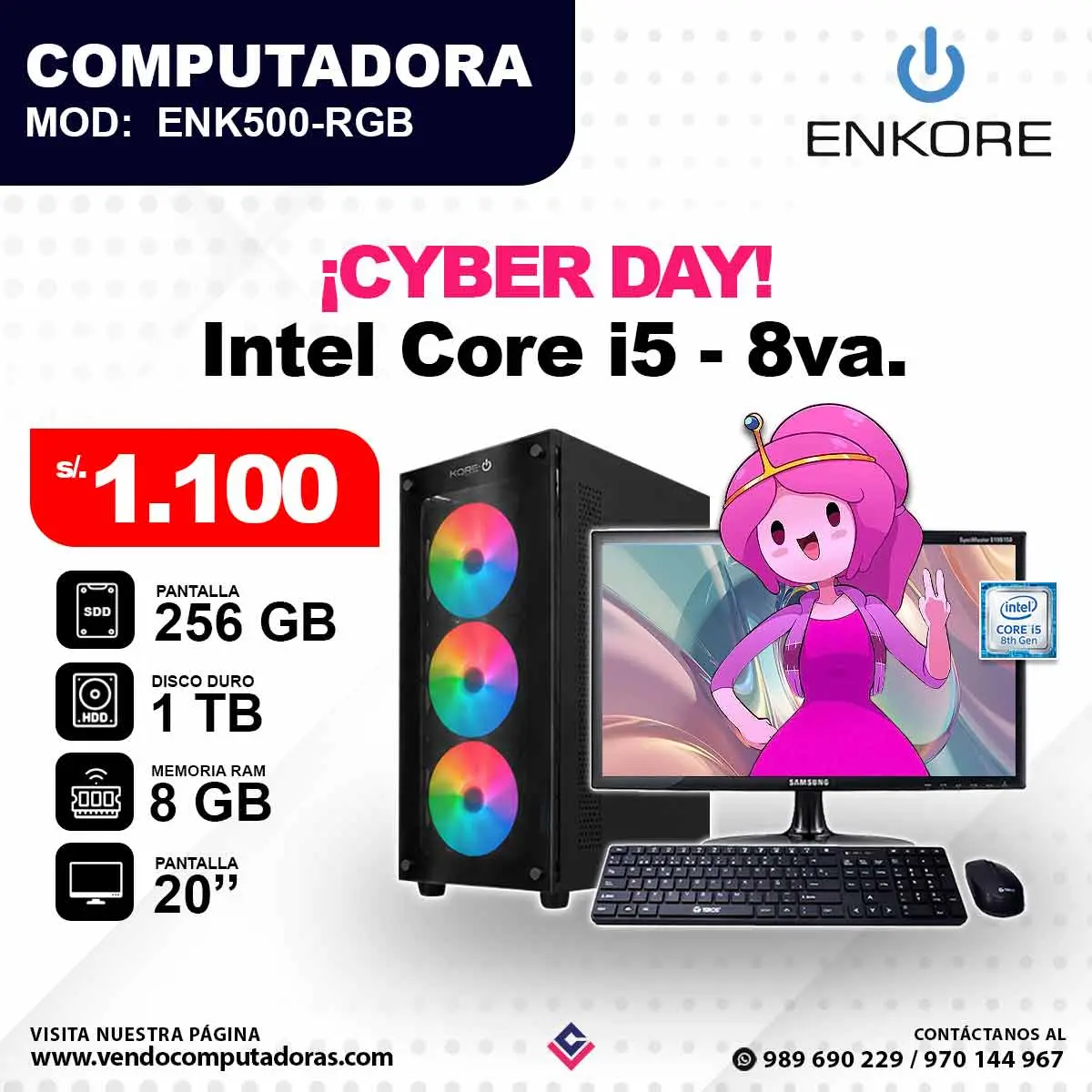 Computadora ENKORE Intel Core i5 - 8va. Generacion