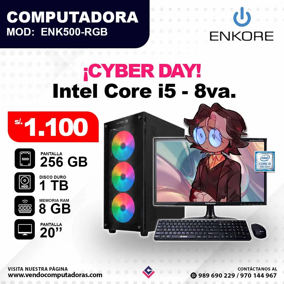 Computadora ENKORE Intel Core i5 - 8va. Generacion