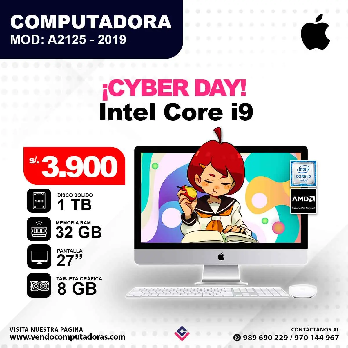 Computadora APPLE iMac Intel Core i9 A2125