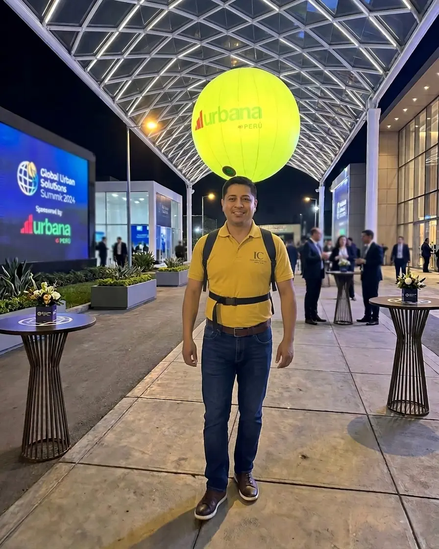MOCHILA GLOBO LED INFLABLE PARA PUBLICIDAD DE ALTO IMPACTO