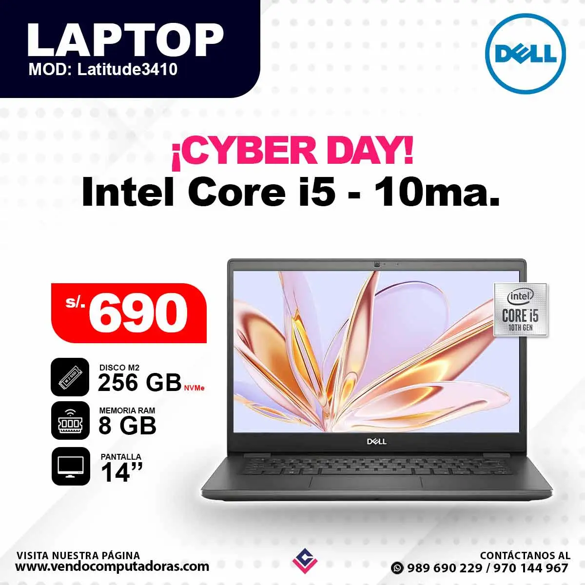 Laptop Core i5 - 10ma. Gen Latitude 3410