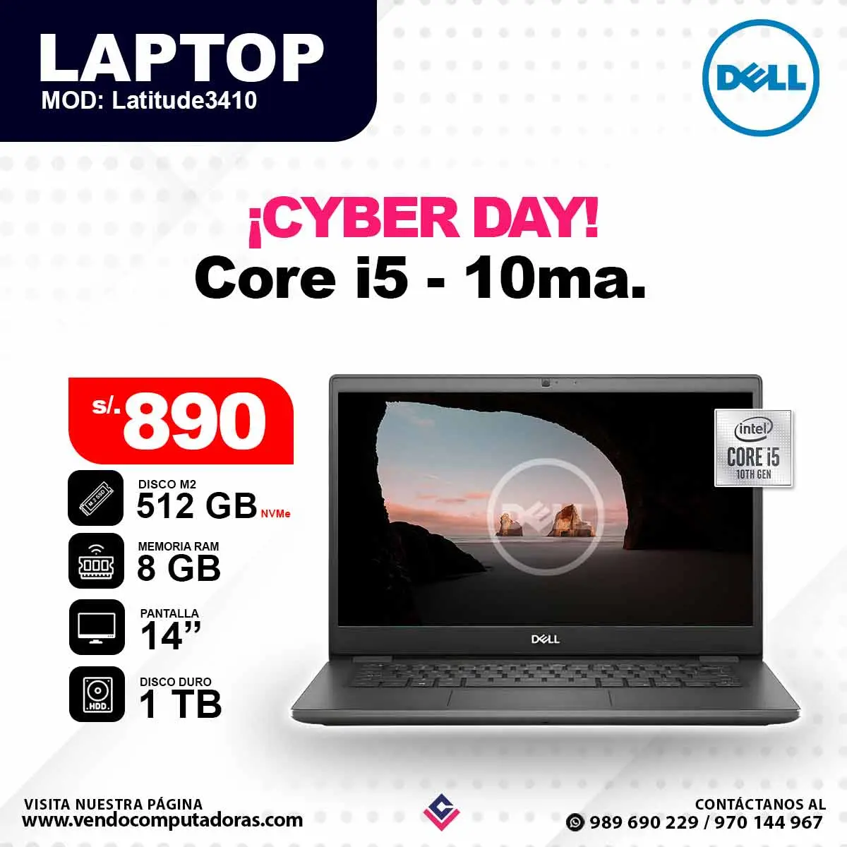 Laptop Intel Core i5 - 10ma. 3410