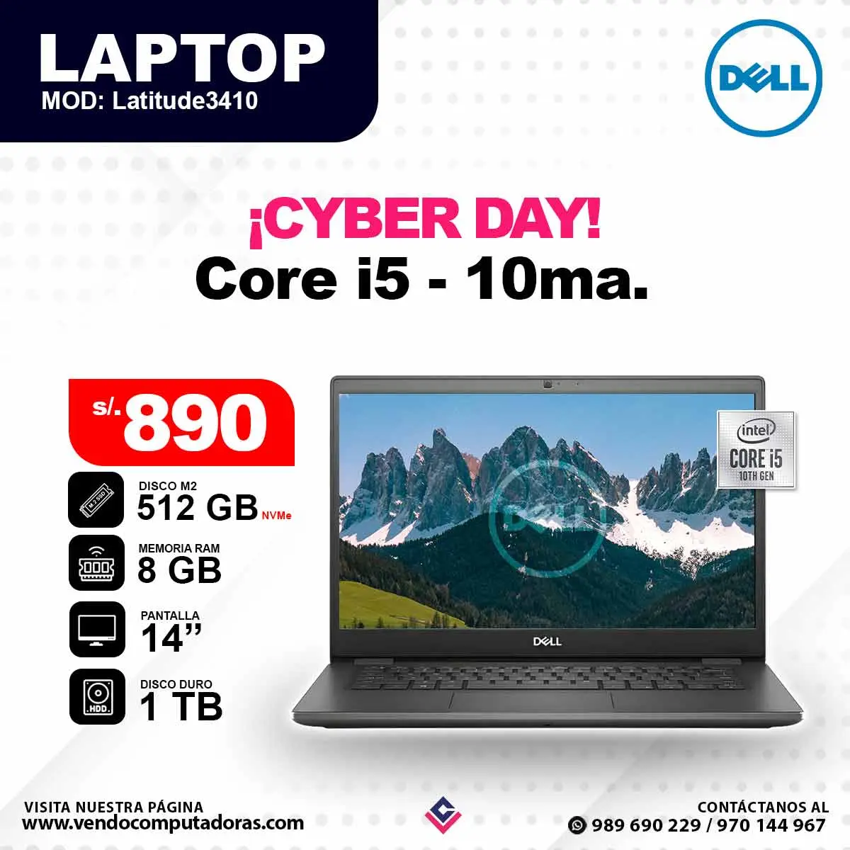 Laptop Intel Core i5 - 10ma. 3410