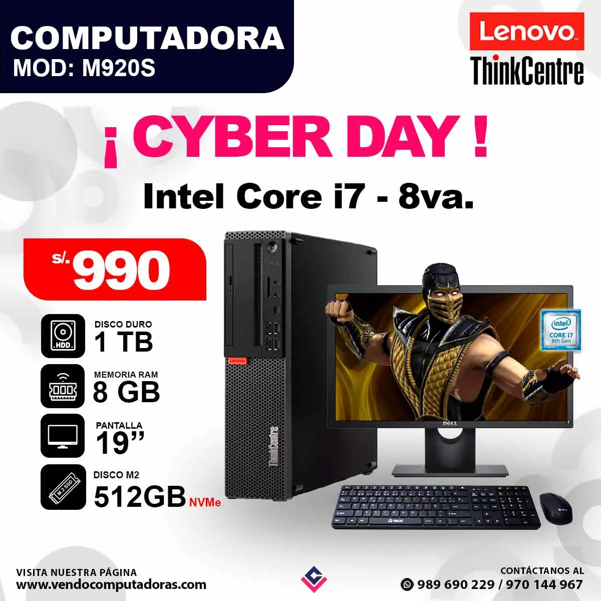 PC LENOVO THINKCENTRE Intel core i7 - 8va