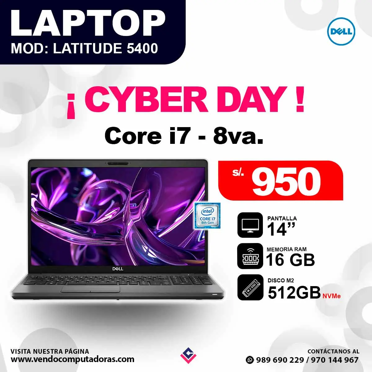 Laptop Dell Intel Core i7 - 8va