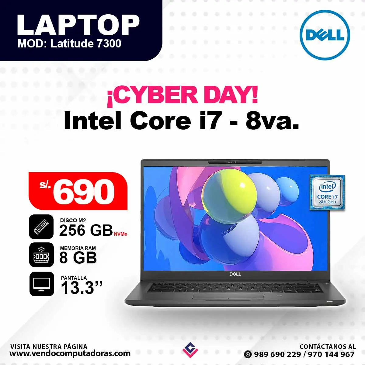 Laptop Intel Core i7 - 8va. Generacion 