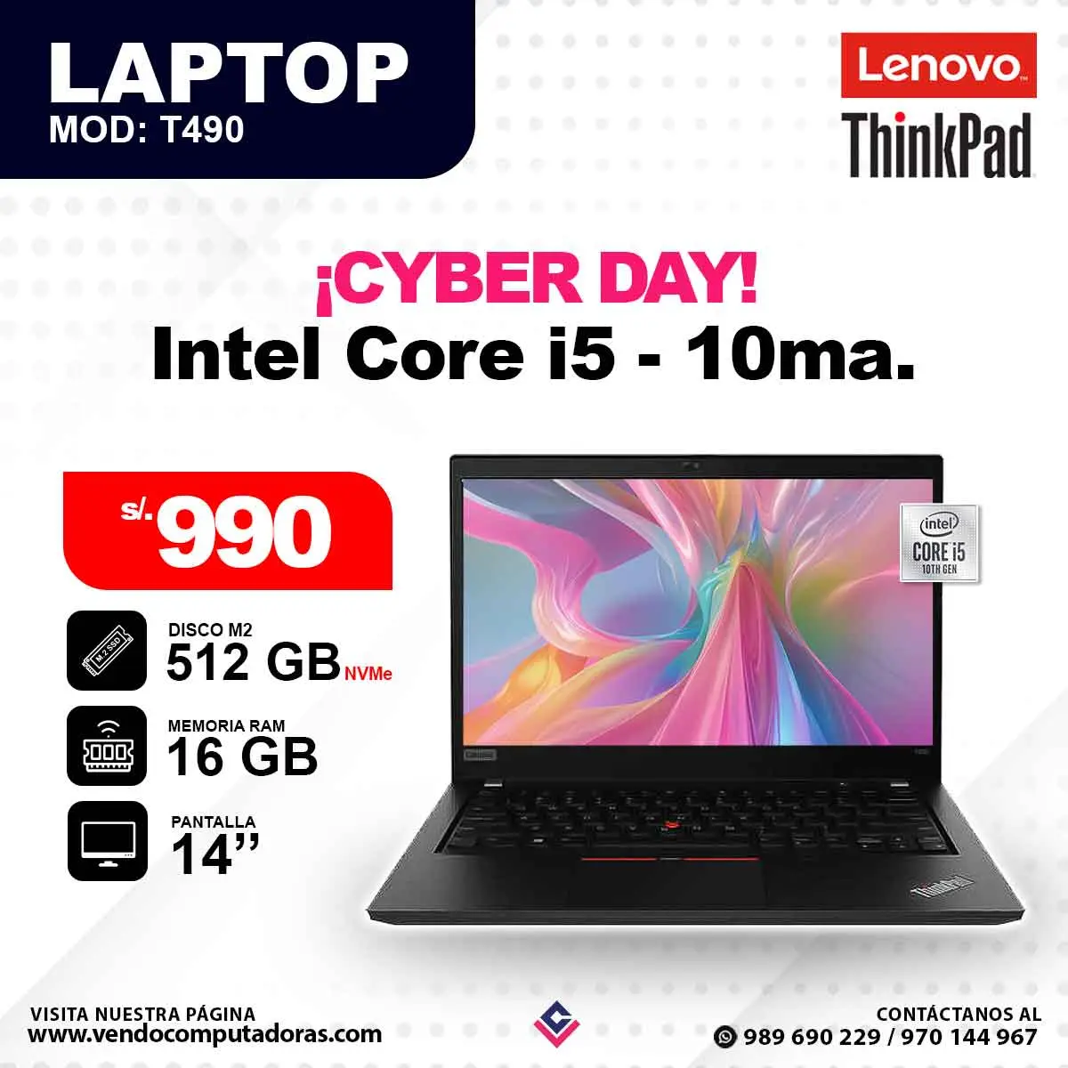Laptop THINKPAD Intel core i5 - 10ma