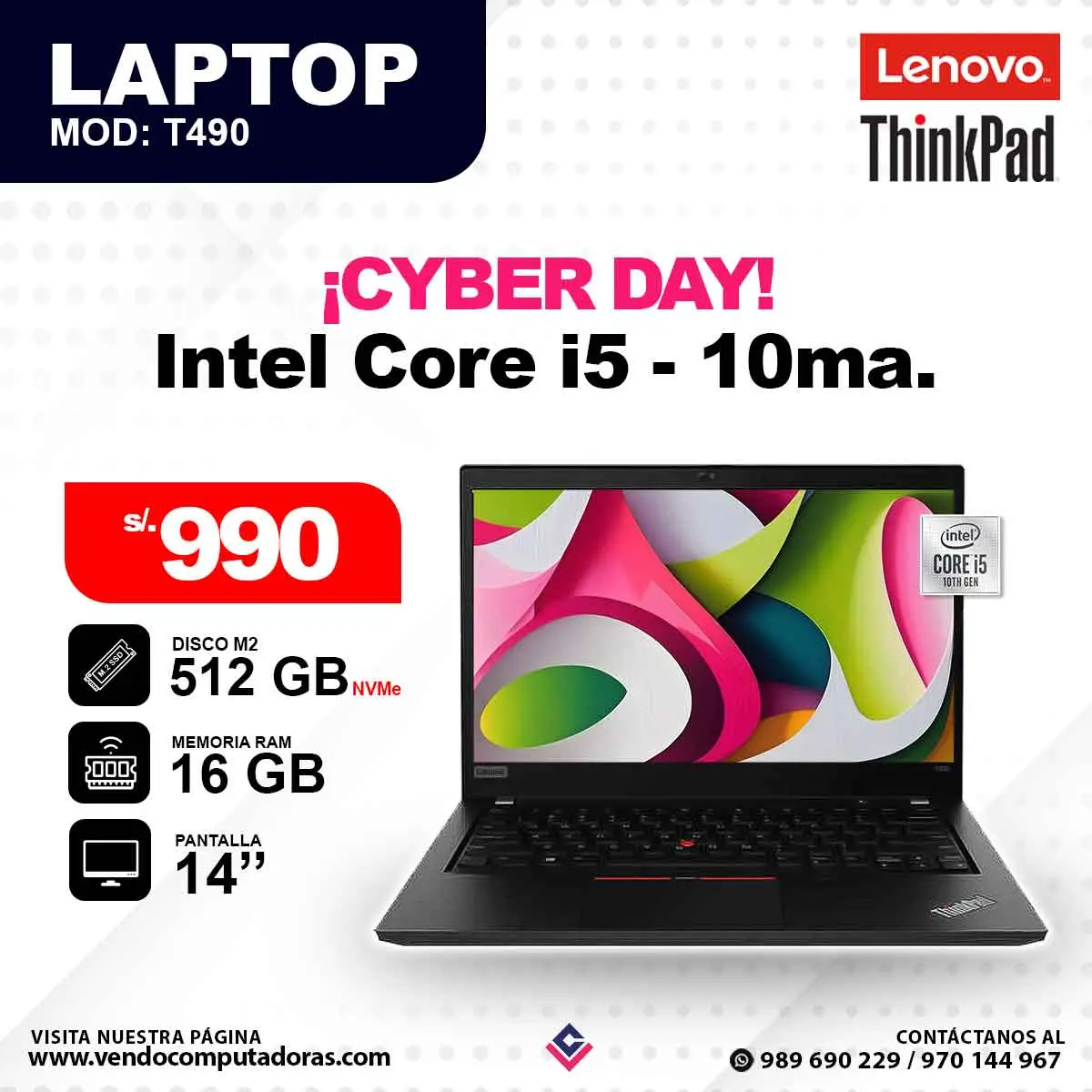 Laptop THINKPAD Intel core i5 - 10ma