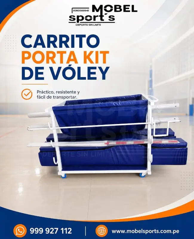 Carrito porta pelotas de voleibol - mobel sports