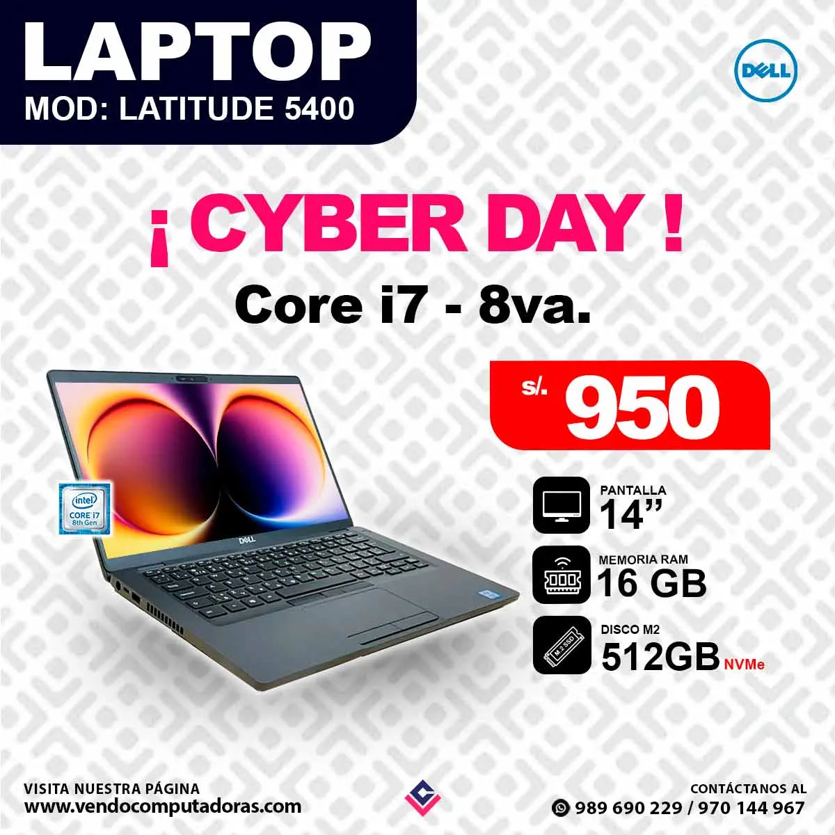 Laptop DELL Intel core i7 - 8va.